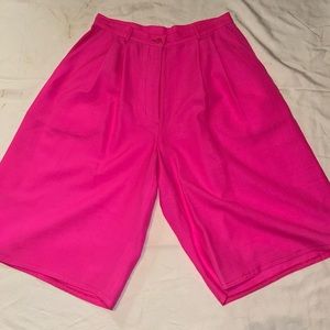 Virani Vintage Bermuda Shorts Womens 14 (10) Hot Pink Barbie Core Pleaded